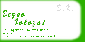 dezso kolozsi business card